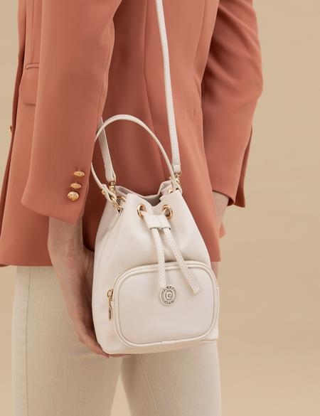 Ekru Büzgülü Çanta - 50282190002