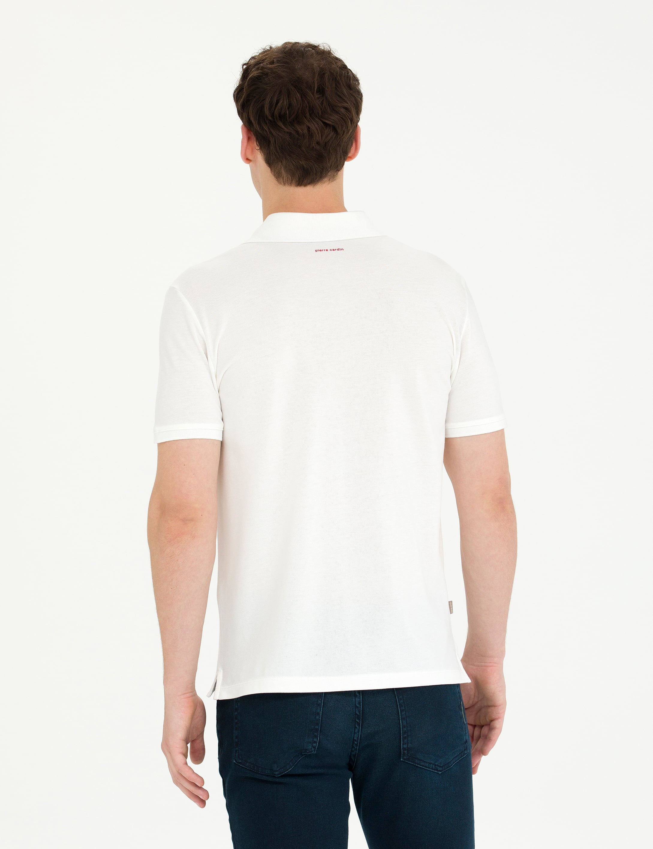 Ekru Slim Fit Polo Yaka Tişört