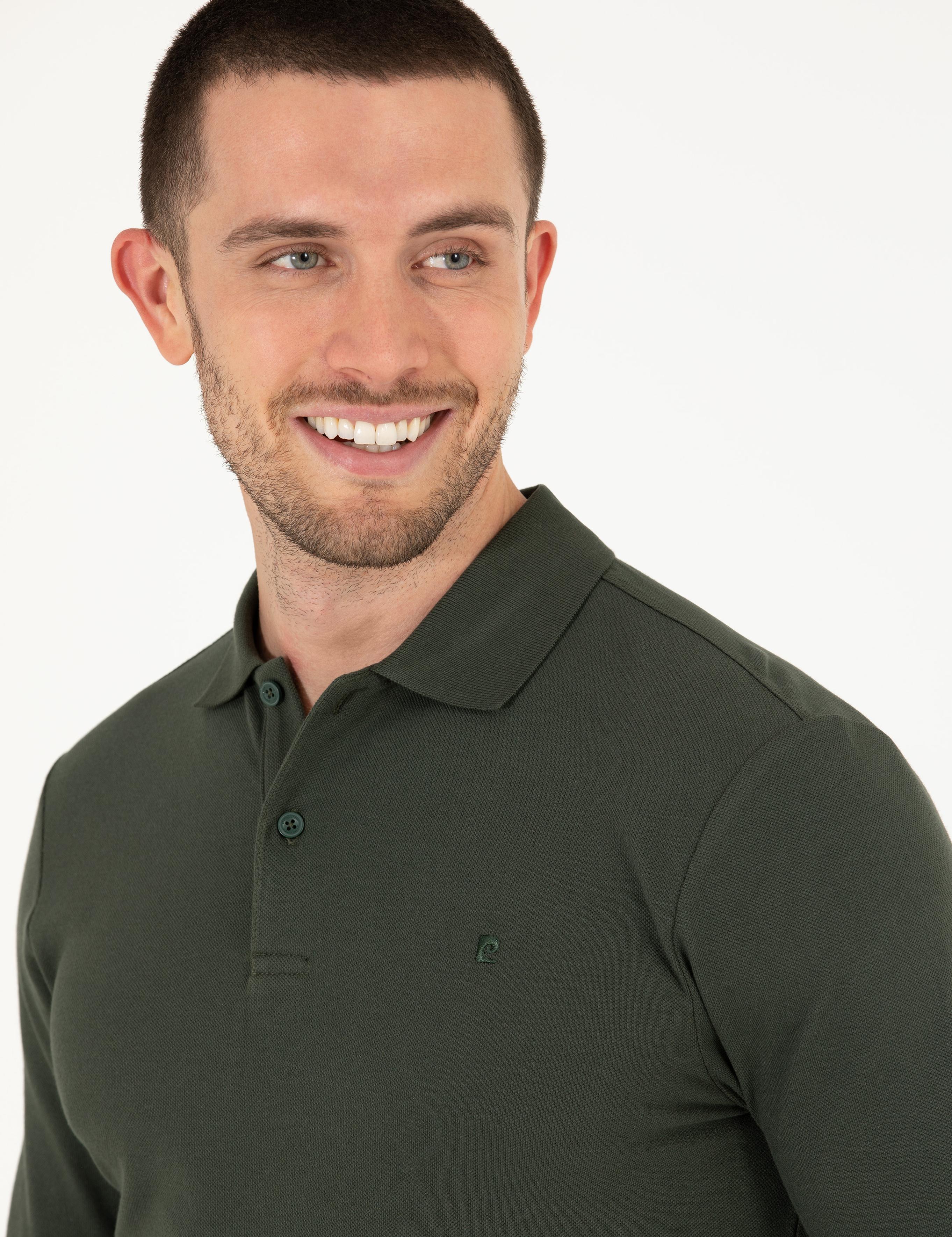 Koyu Yeşil Slim Fit Basic Sweatshirt