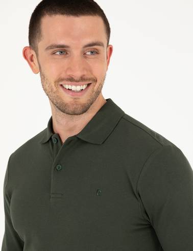 Koyu Yeşil Slim Fit Basic Sweatshirt