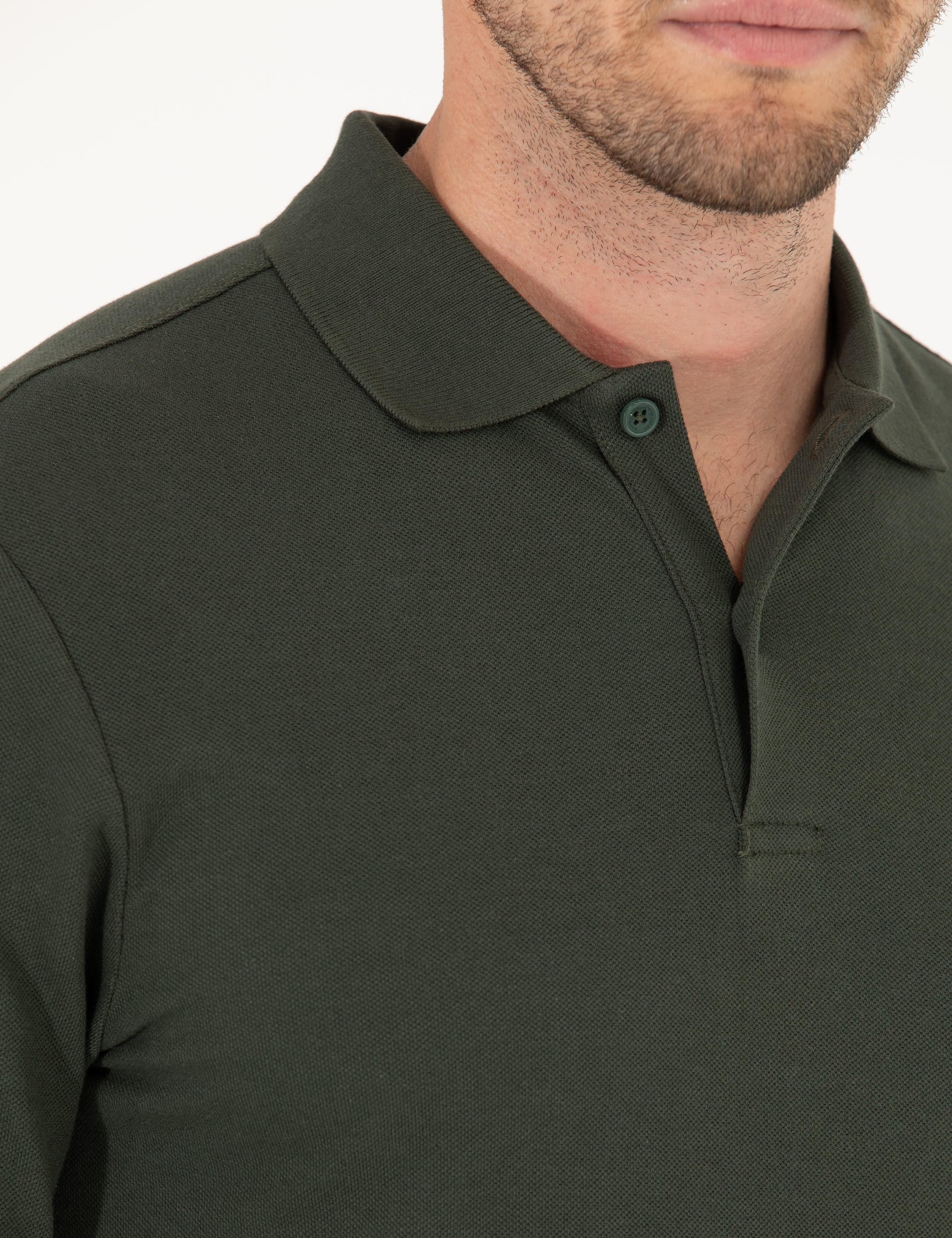 Koyu Yeşil Slim Fit Basic Sweatshirt - Image 7