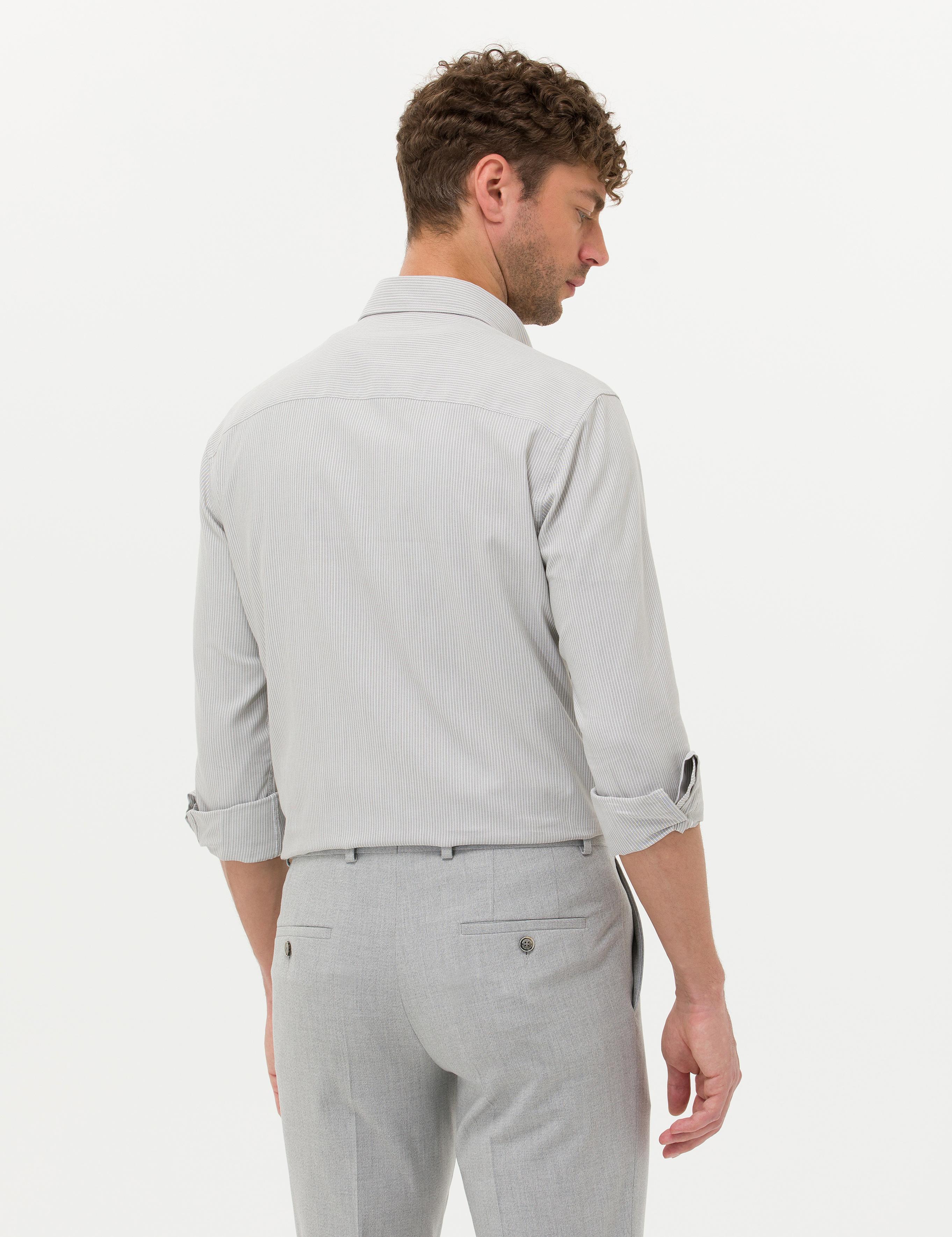 Bej Regular Fit Uzun Kollu Gömlek