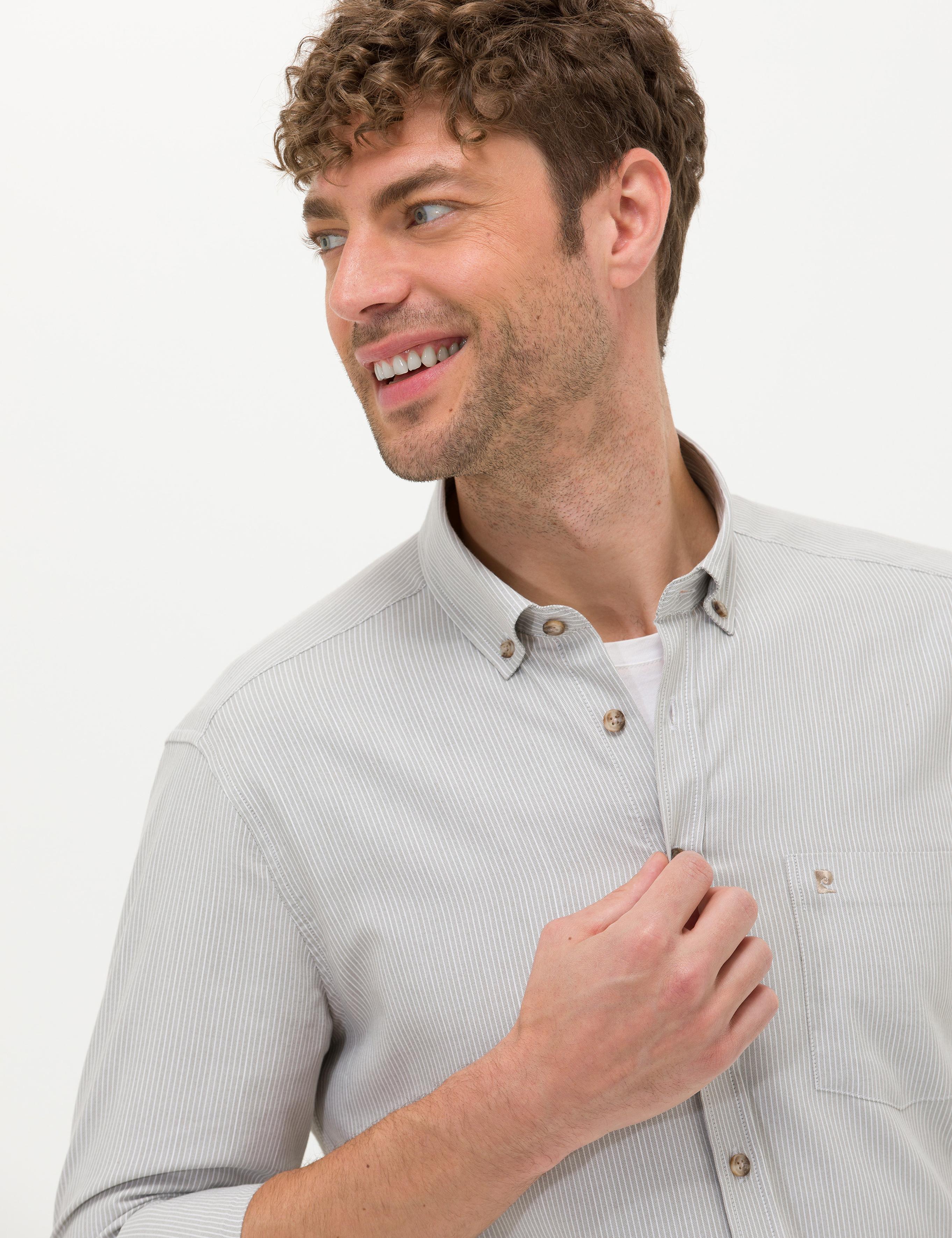 Bej Regular Fit Uzun Kollu Gömlek