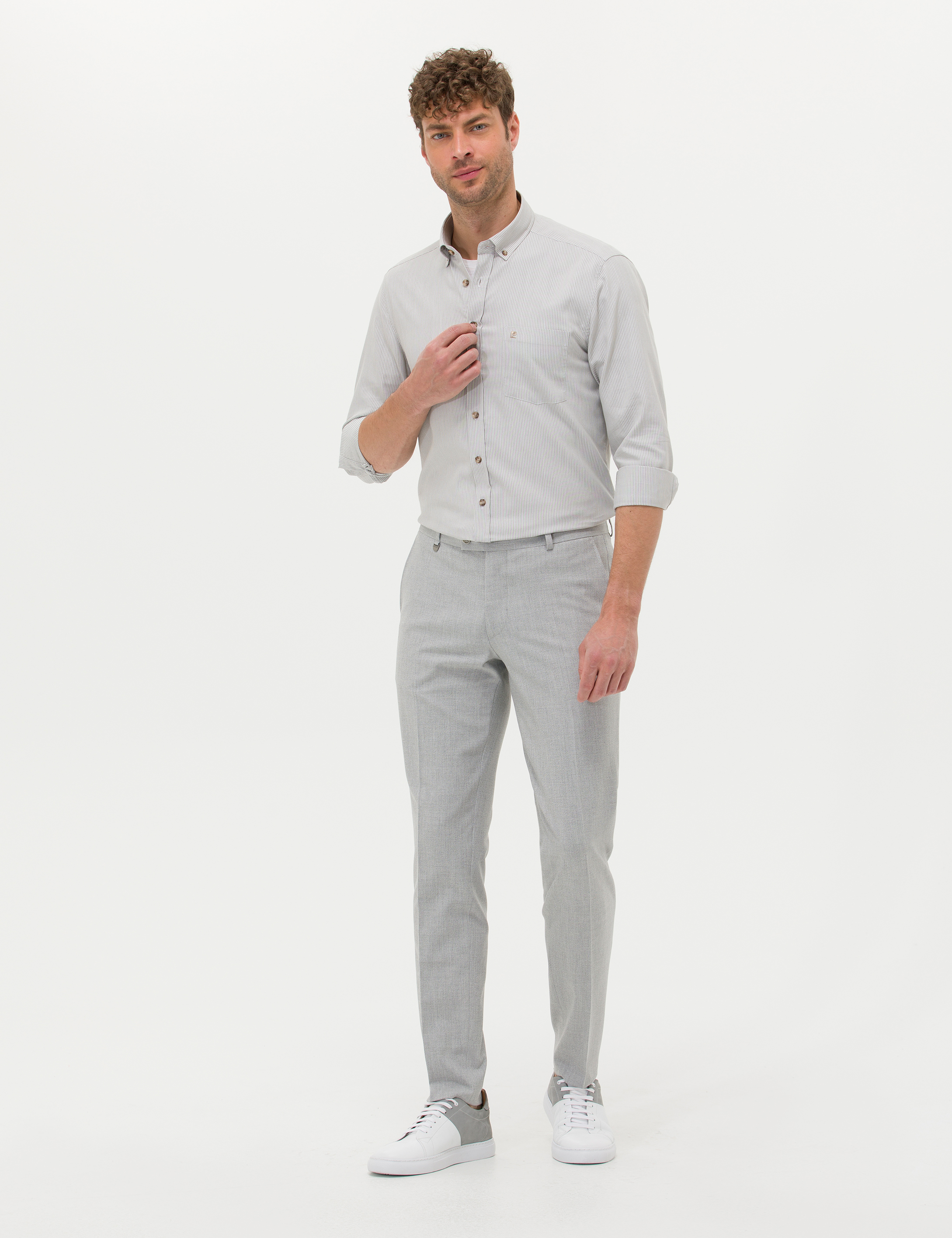 Bej Regular Fit Uzun Kollu Gömlek - Image 4