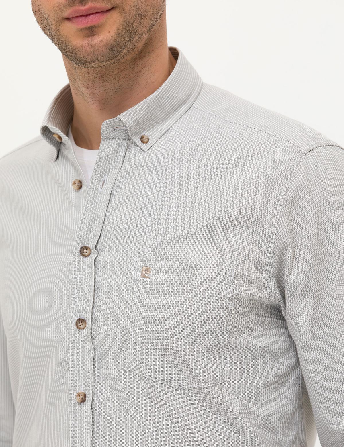 Bej Regular Fit Uzun Kollu Gömlek - 50276877026