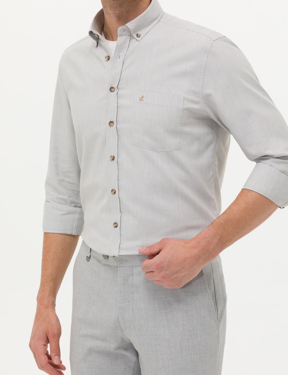 Bej Regular Fit Uzun Kollu Gömlek - 50276877026