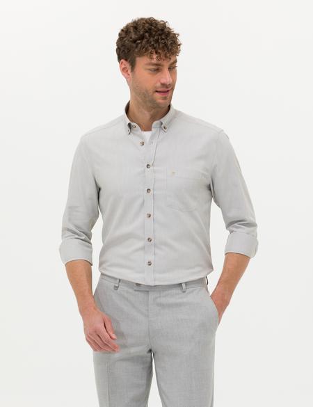Bej Regular Fit Uzun Kollu Gömlek - 50276877026