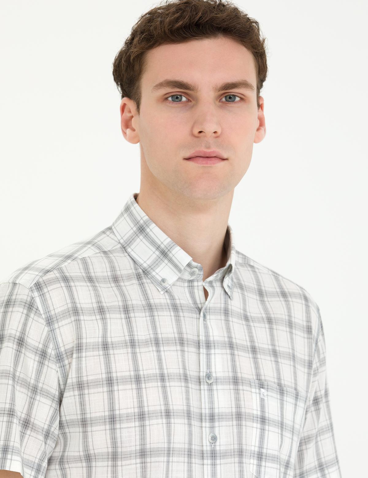 Gri Regular Fit Kısa Kollu Gömlek - 50265122033