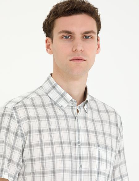 Gri Regular Fit Kısa Kollu Gömlek - 50265122033