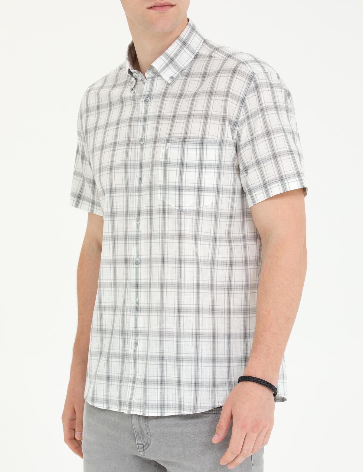 Gri Regular Fit Kısa Kollu Gömlek - 50265122033