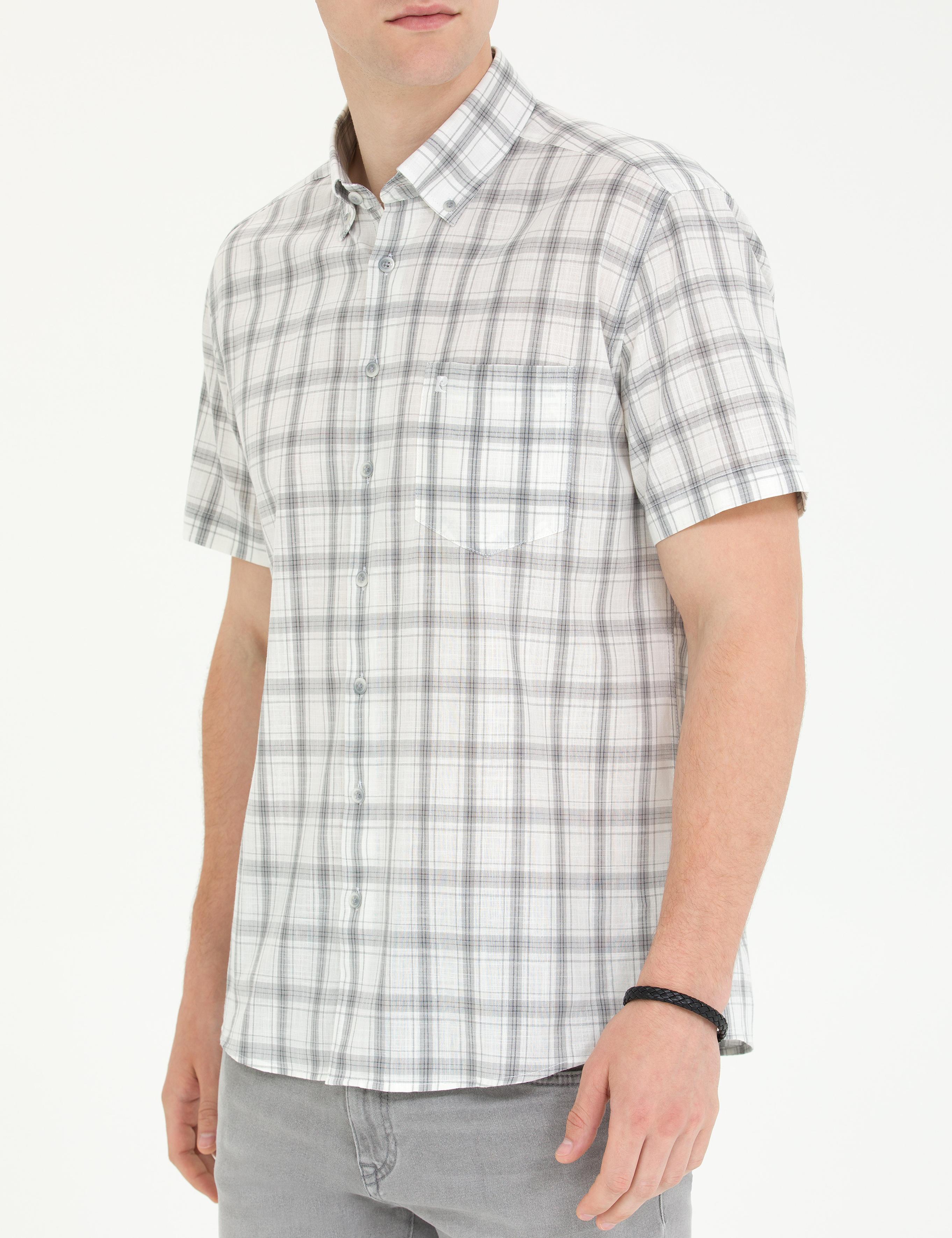 Gri Regular Fit Kısa Kollu Gömlek