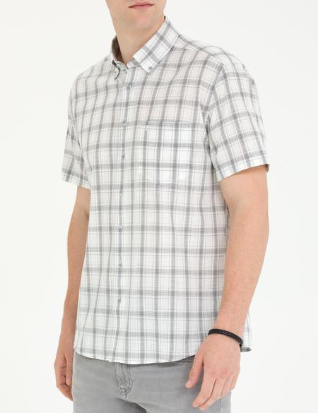 Gri Regular Fit Kısa Kollu Gömlek - 50265122033