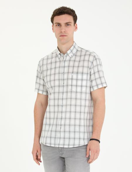 Gri Regular Fit Kısa Kollu Gömlek - 50265122033
