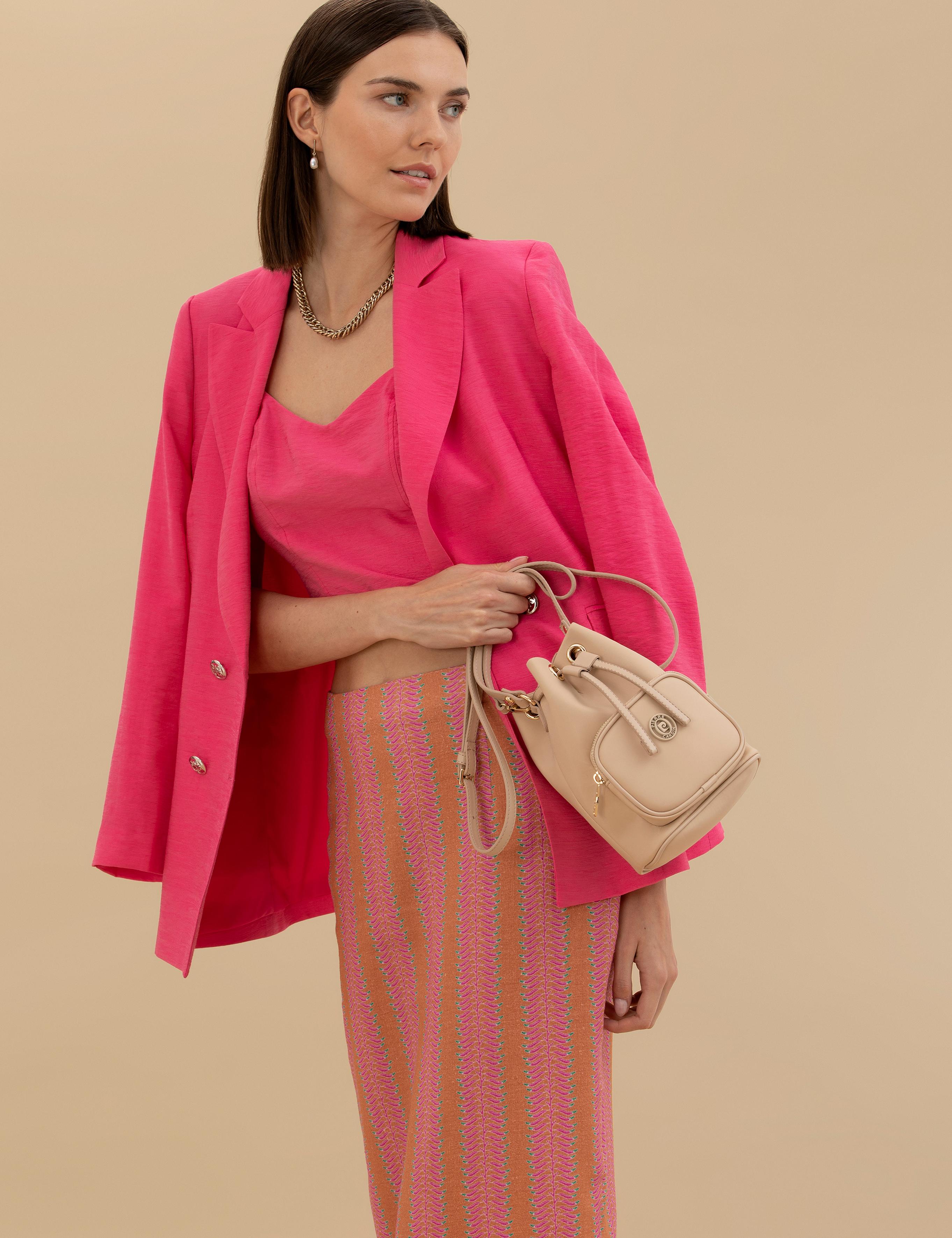 Bej Büzgülü Çanta