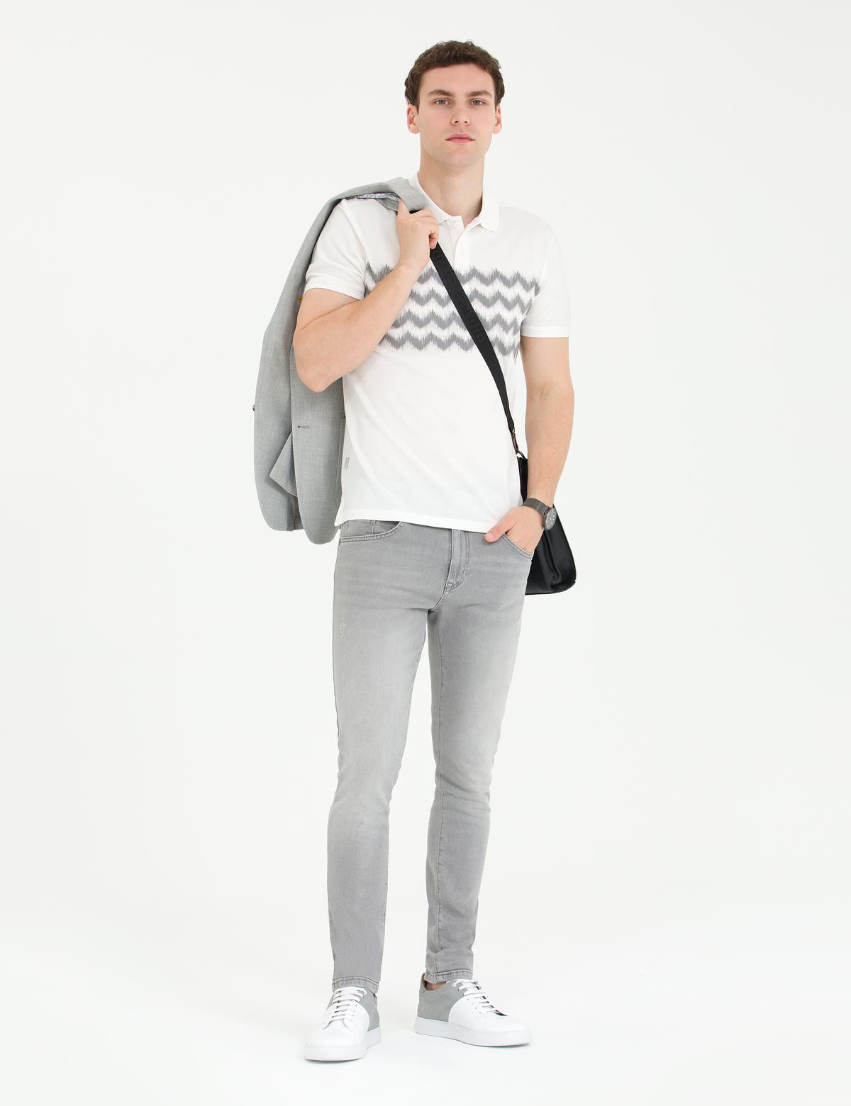 Koyu Gri Slim Fit Tişört - 50276296011