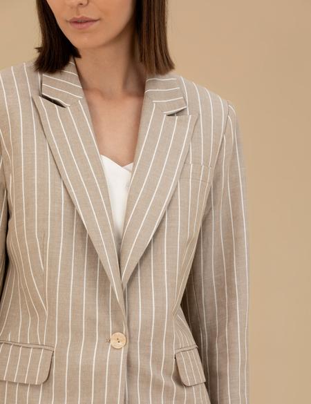 Bej Keten Karışımlı Comfort Fit Ceket - 50263093016