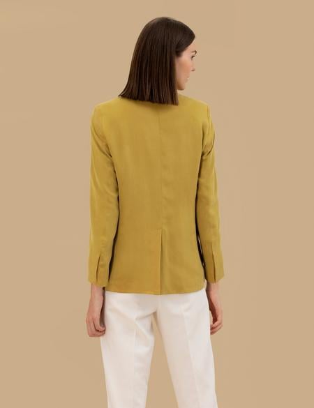 Yeşil Kupro Regular Fit Ceket - 50262598037