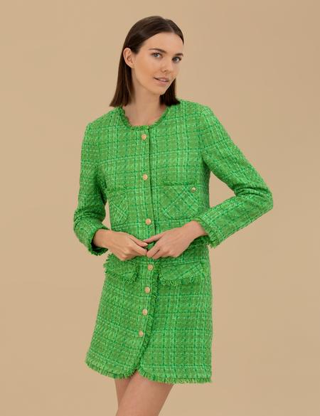 Bisiklet Yaka Crop Tüvit Ceket - 50263103027