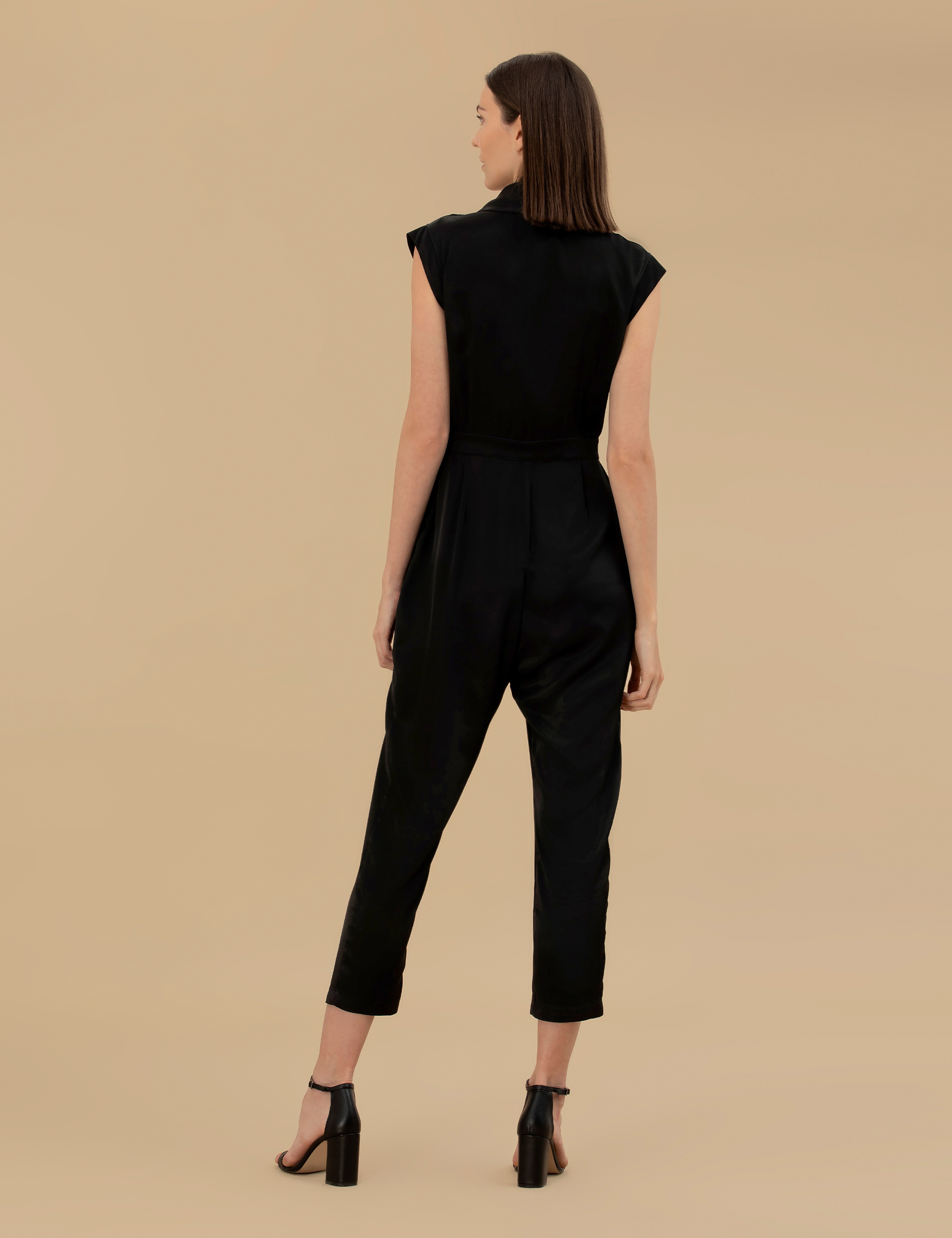 Siyah Comfort Fit Dokuma Tulum