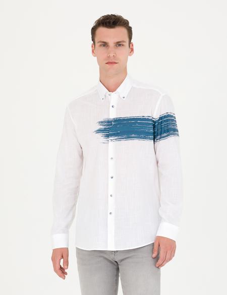 Lacivert Regular Fit Uzun Kollu Gömlek - 50265591048