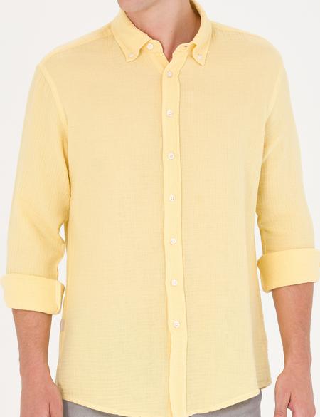 Sarı Regular Fit Uzun Kollu Gömlek - 50272203019