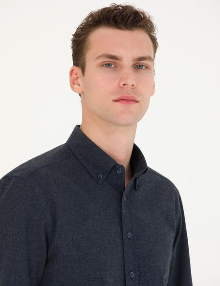 Lacivert Slim Fit Uzun Kollu Gömlek - 50274660001