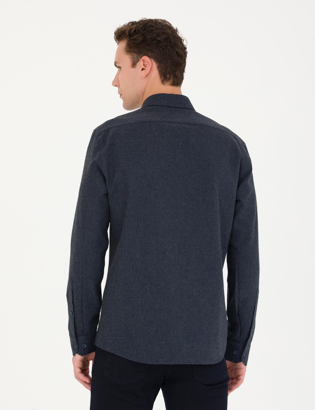 Lacivert Slim Fit Uzun Kollu Gömlek - 50274660001