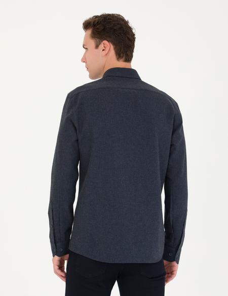 Lacivert Slim Fit Uzun Kollu Gömlek - 50274660001