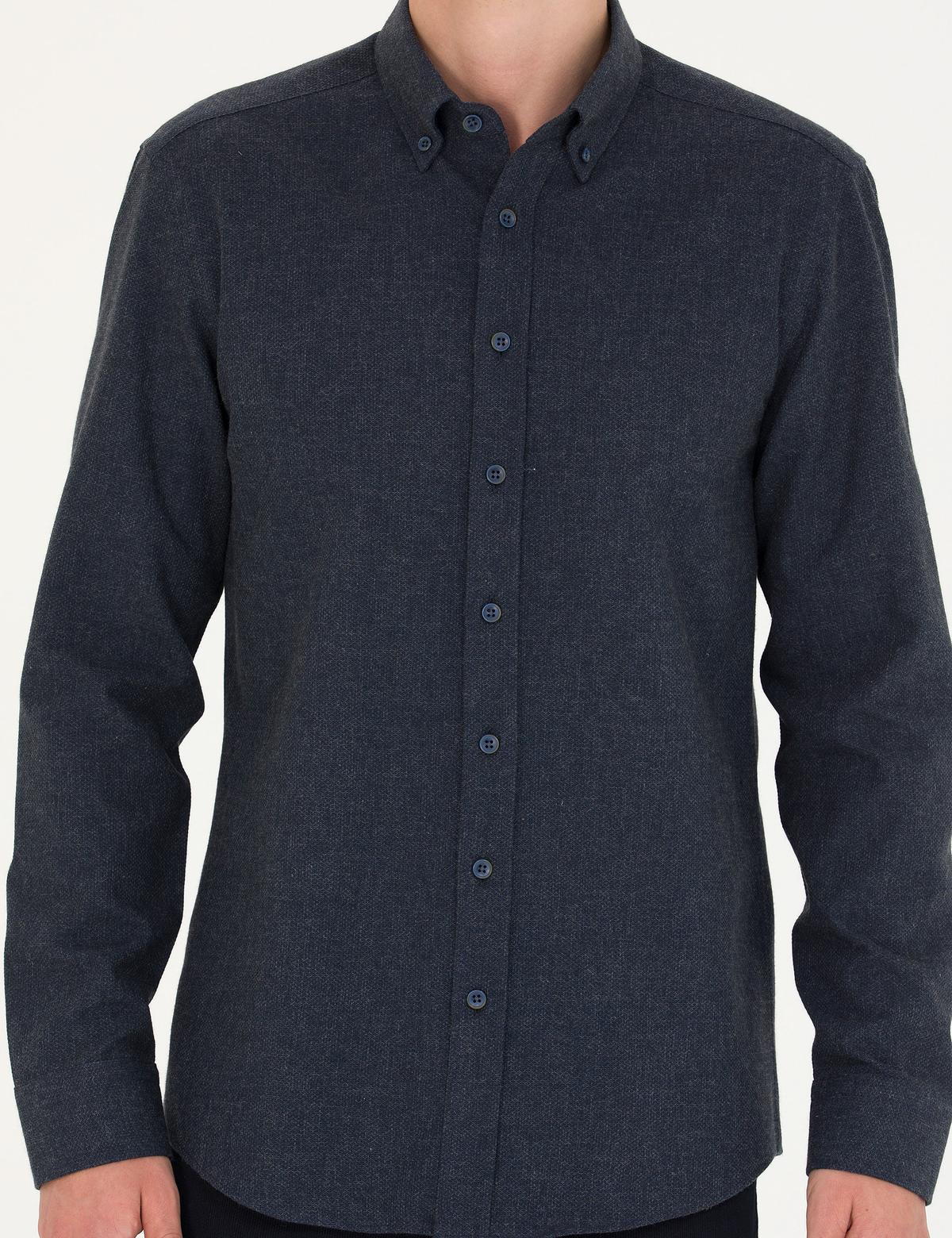 Lacivert Slim Fit Uzun Kollu Gömlek - 50274660001