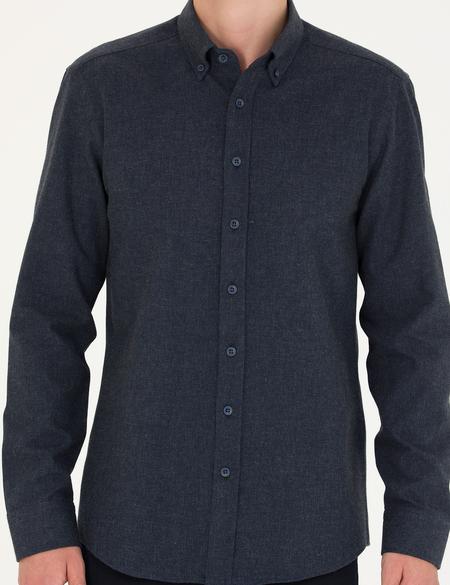 Lacivert Slim Fit Uzun Kollu Gömlek - 50274660001
