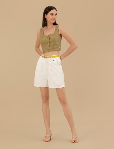 Yeşil Crop Top Bluz - 50263098026