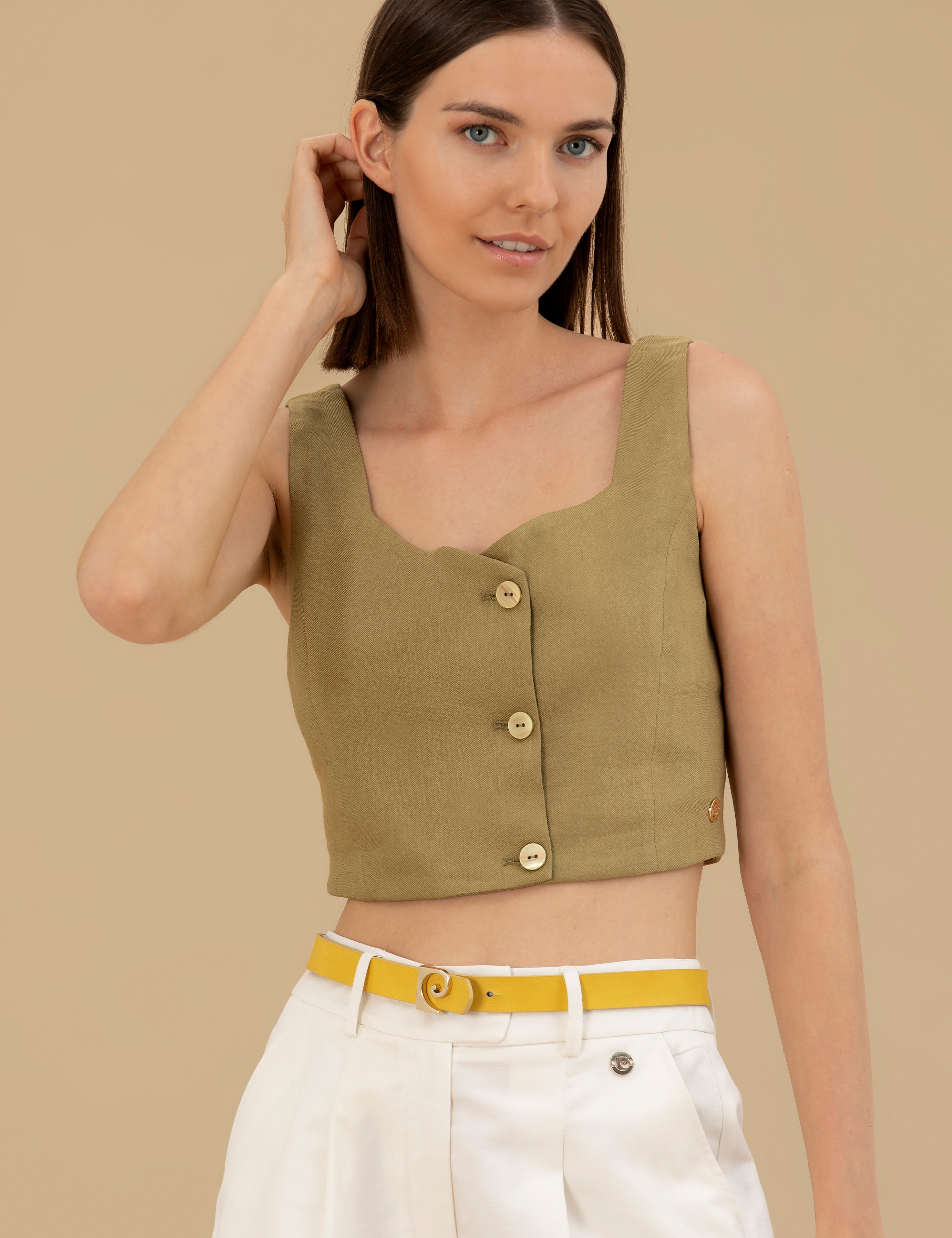 Yeşil Crop Top Bluz - Image 2