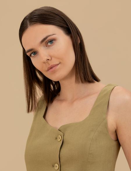 Yeşil Crop Top Bluz - 50263098026