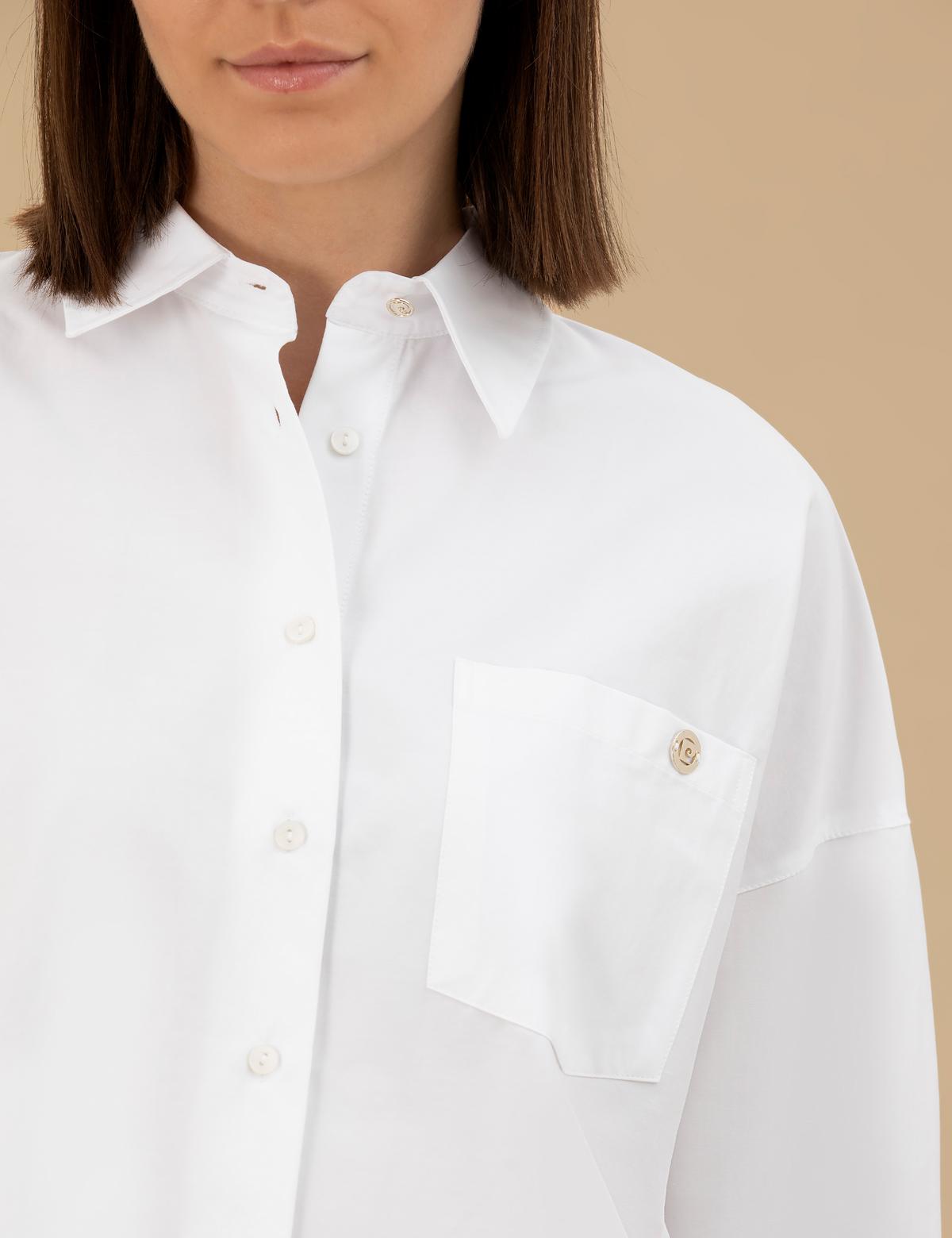 Beyaz Oversize Uzun Kollu Gömlek - 50262540016