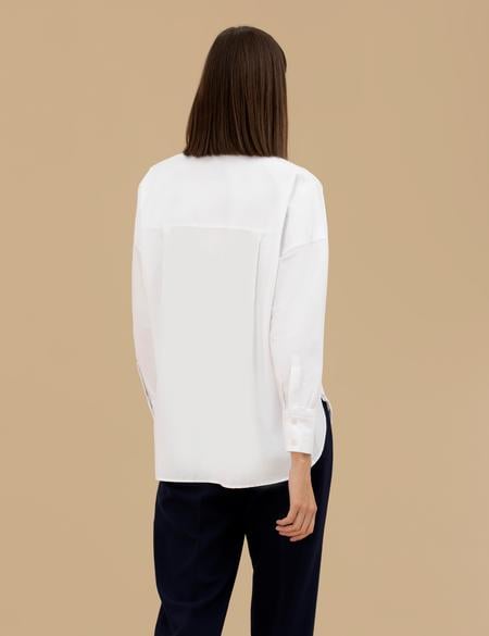 Beyaz Oversize Uzun Kollu Gömlek - 50262540016