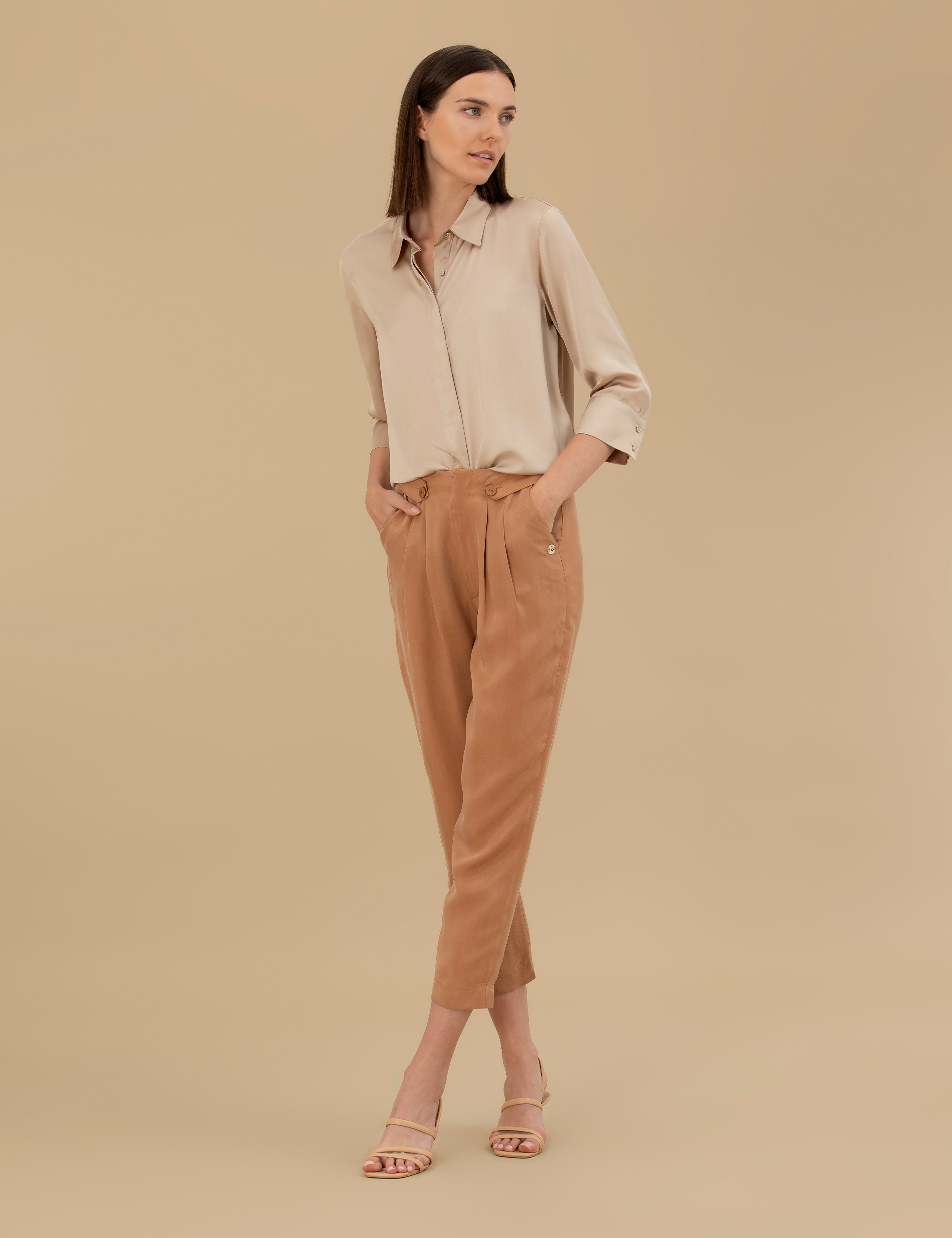 Kum Comfort Fit Saten Gömlek - Image 4