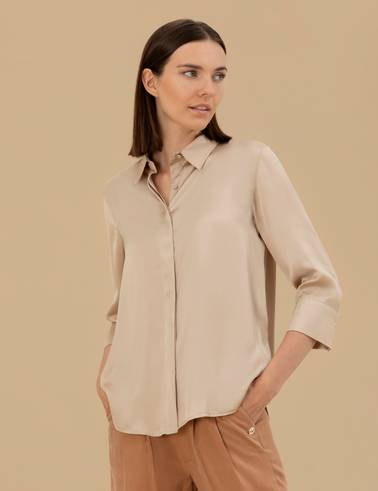 Kum Comfort Fit Saten Gömlek