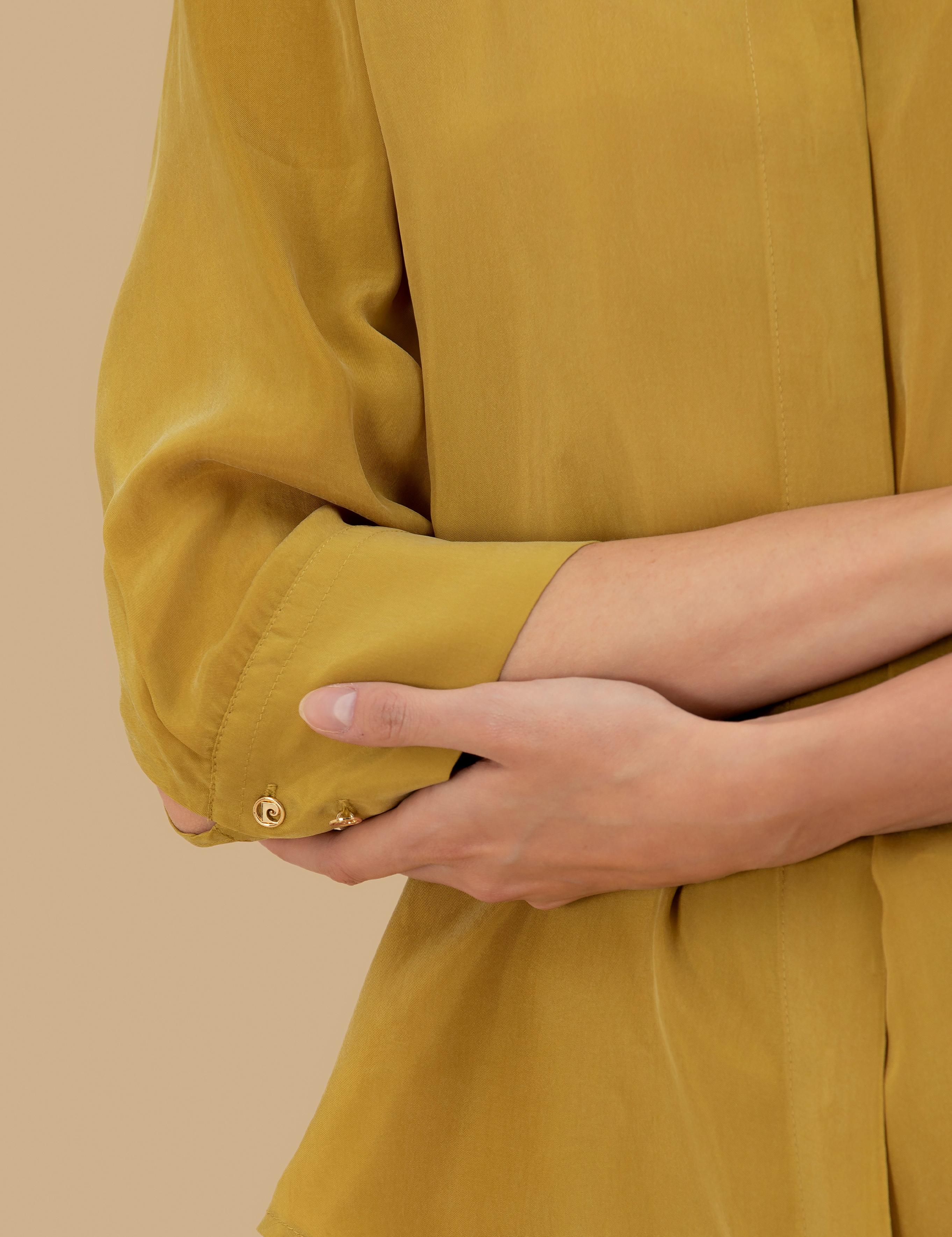 Yeşil  Cupro Comfort Fit Uzun Kollu Gömlek