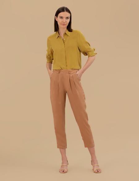 Kahverengi Kupro Kumaş Pantolon - 50262597020