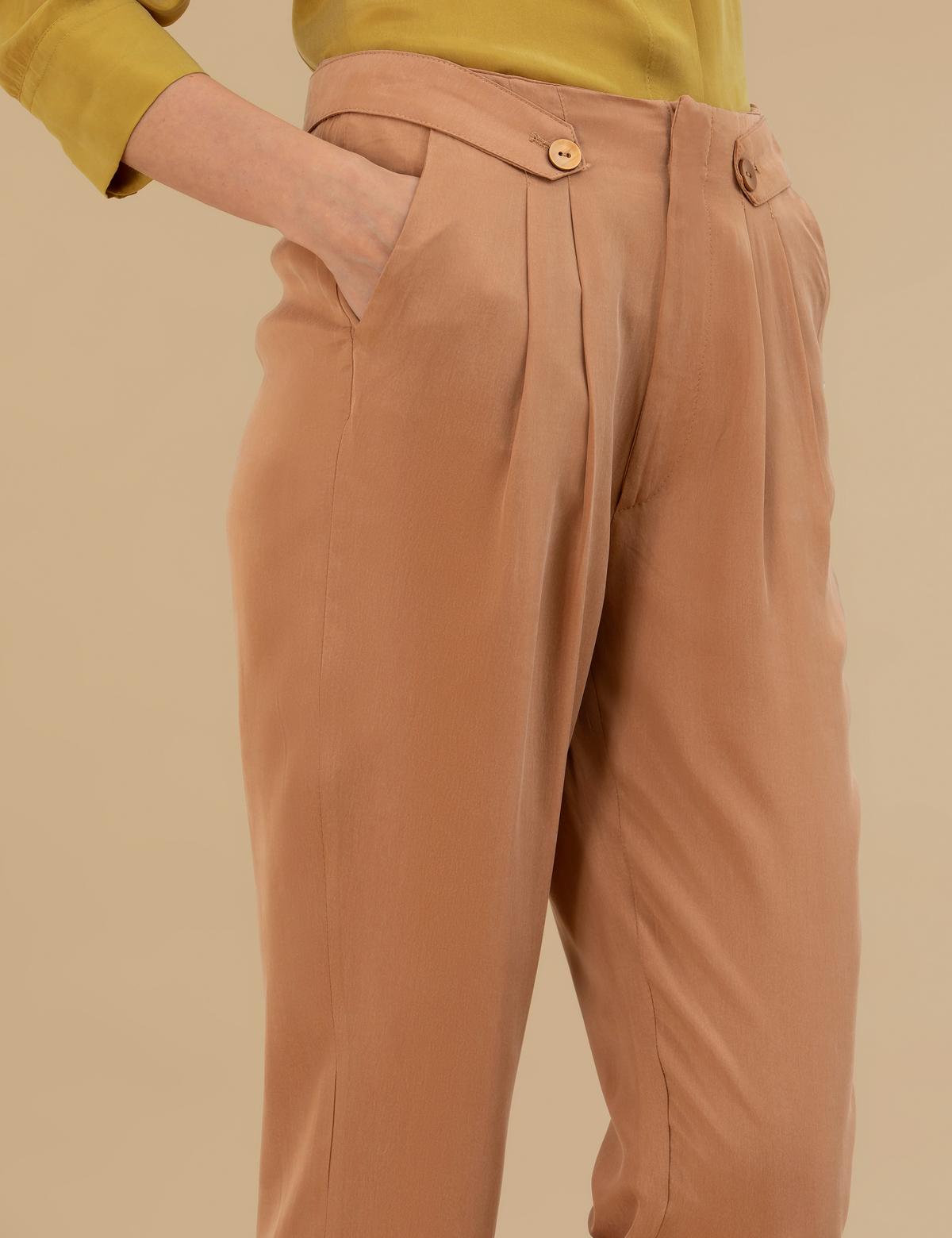 Kahverengi Kupro Kumaş Pantolon - 50262597020