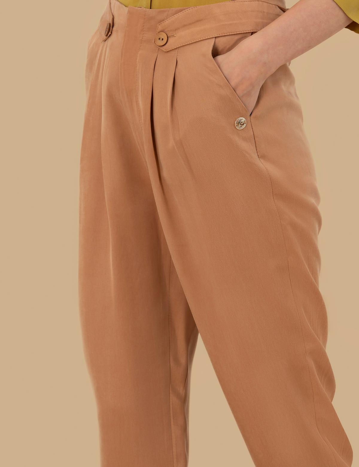 Kahverengi Kupro Kumaş Pantolon - 50262597020