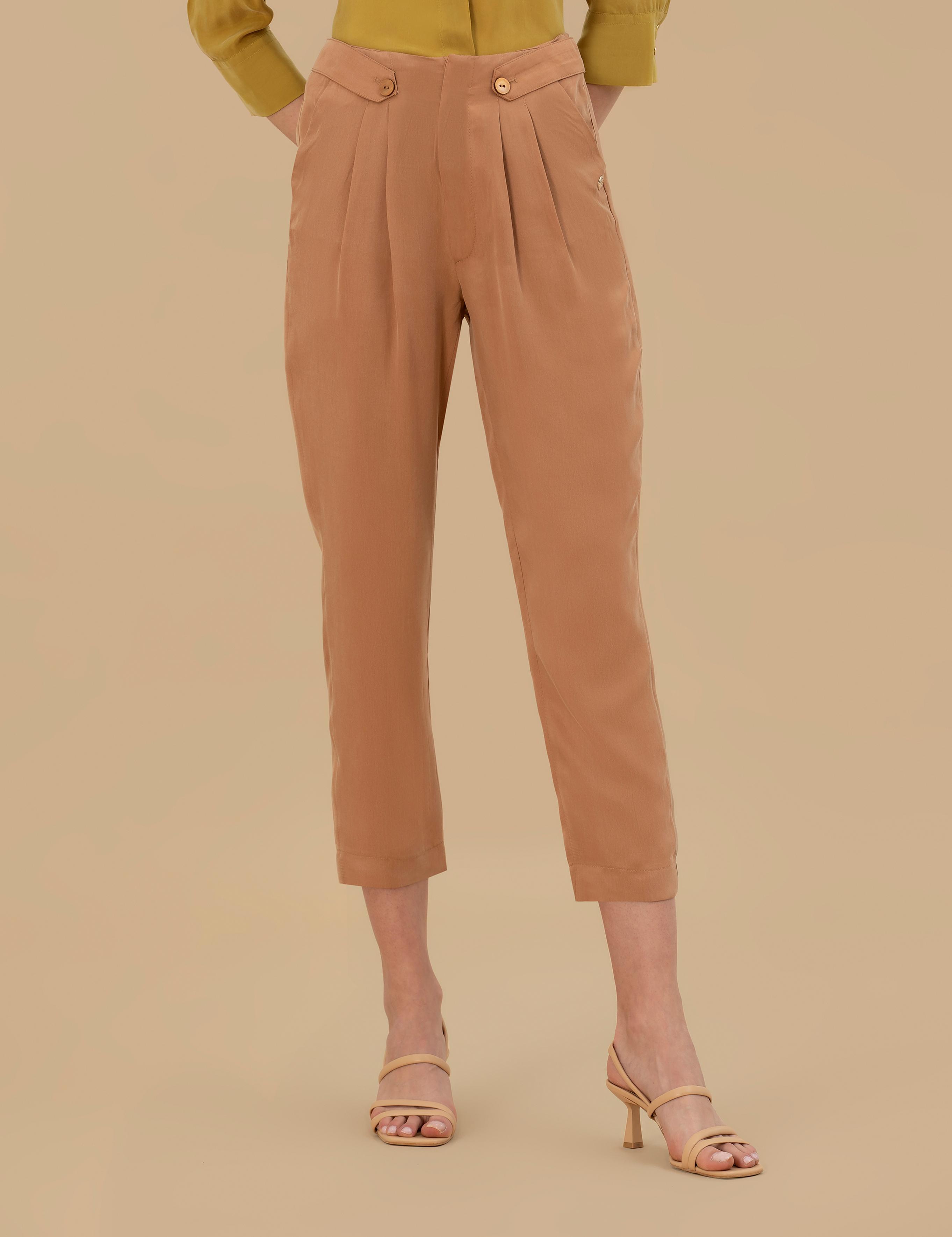 Kahverengi Kupro Kumaş Pantolon