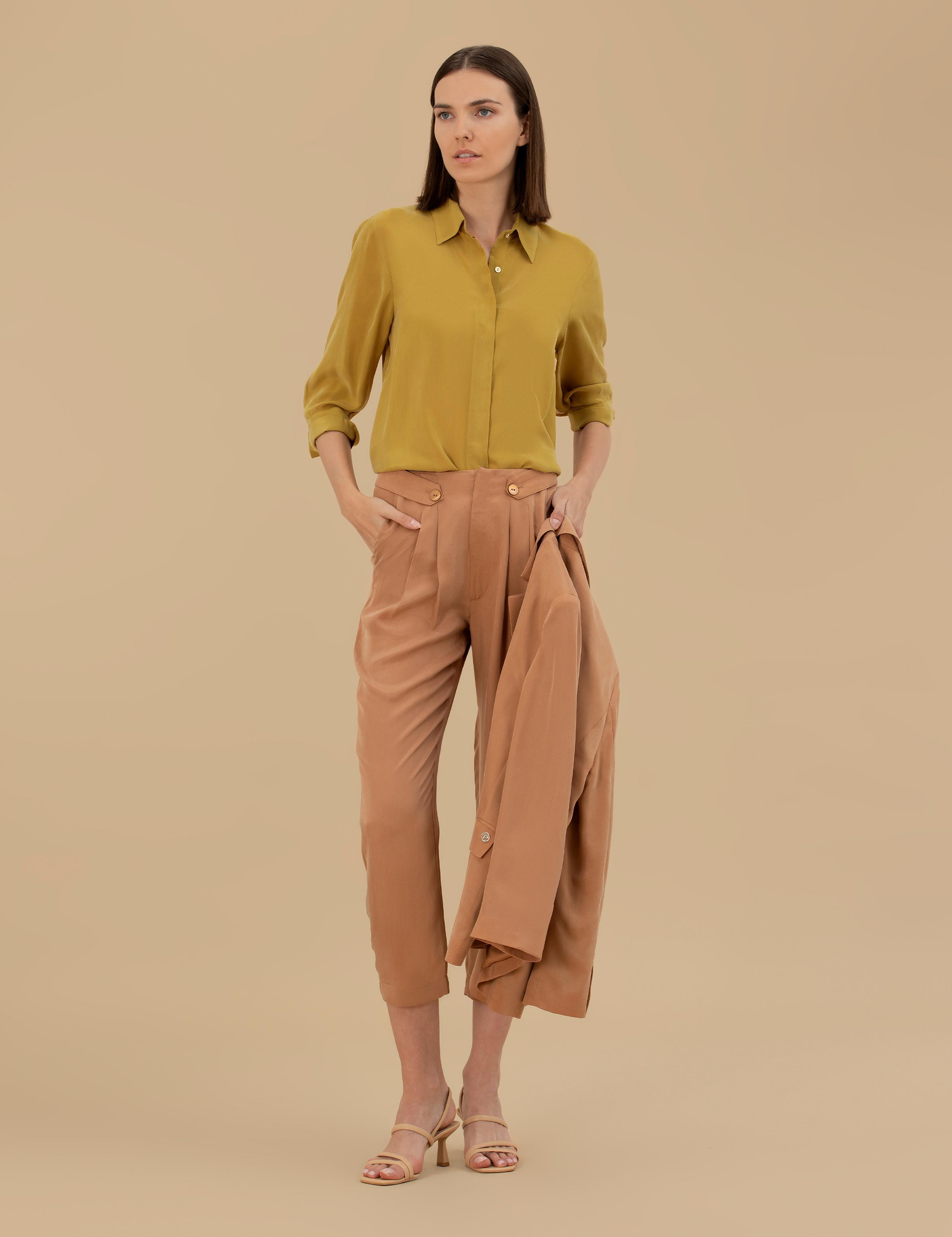 Kahverengi Kupro Kumaş Pantolon