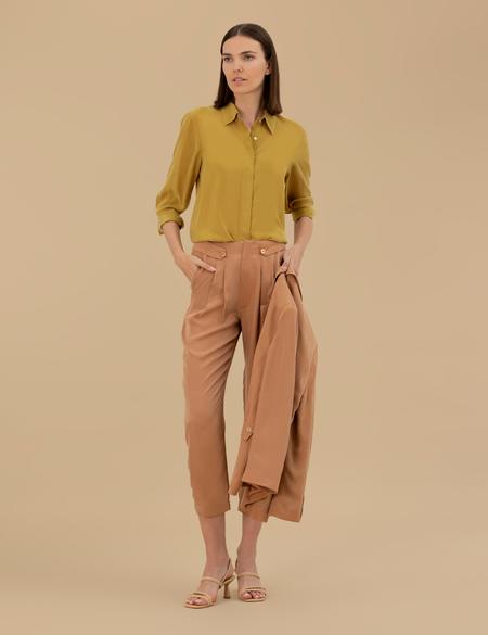 Kahverengi Kupro Kumaş Pantolon - 50262597020