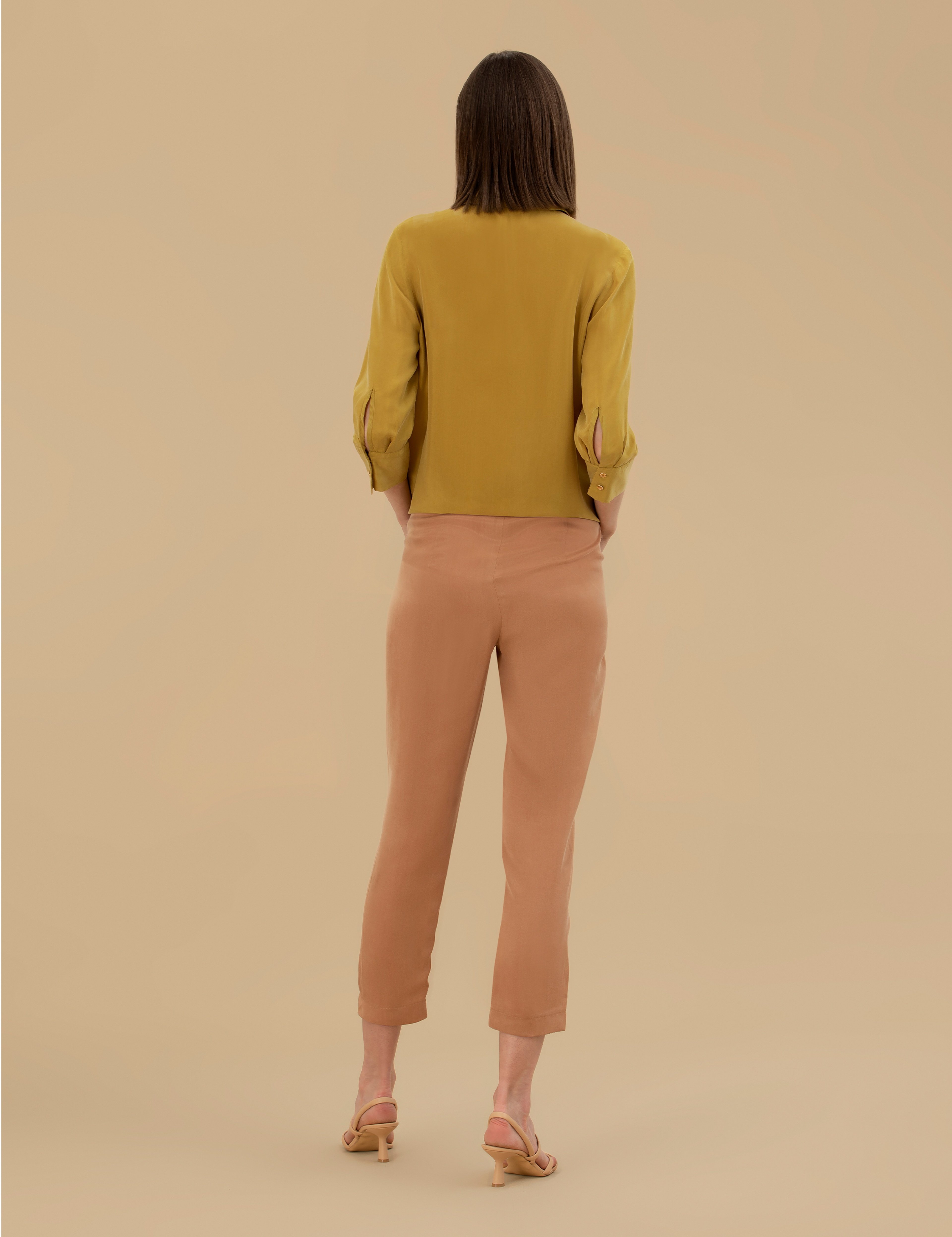 Kahverengi Kupro Kumaş Pantolon - Image 4