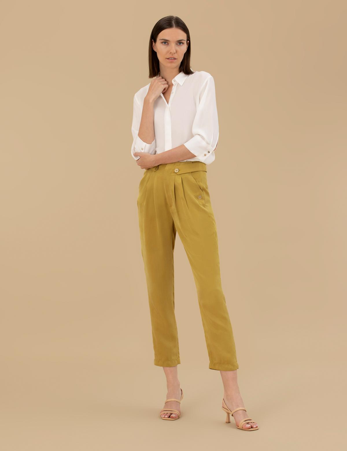 Yeşil Kupro Kumaş Pantolon