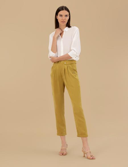 Yeşil Kupro Kumaş Pantolon - 50262597042