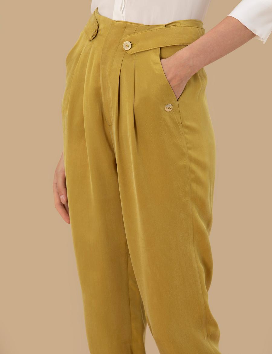 Yeşil Kupro Kumaş Pantolon