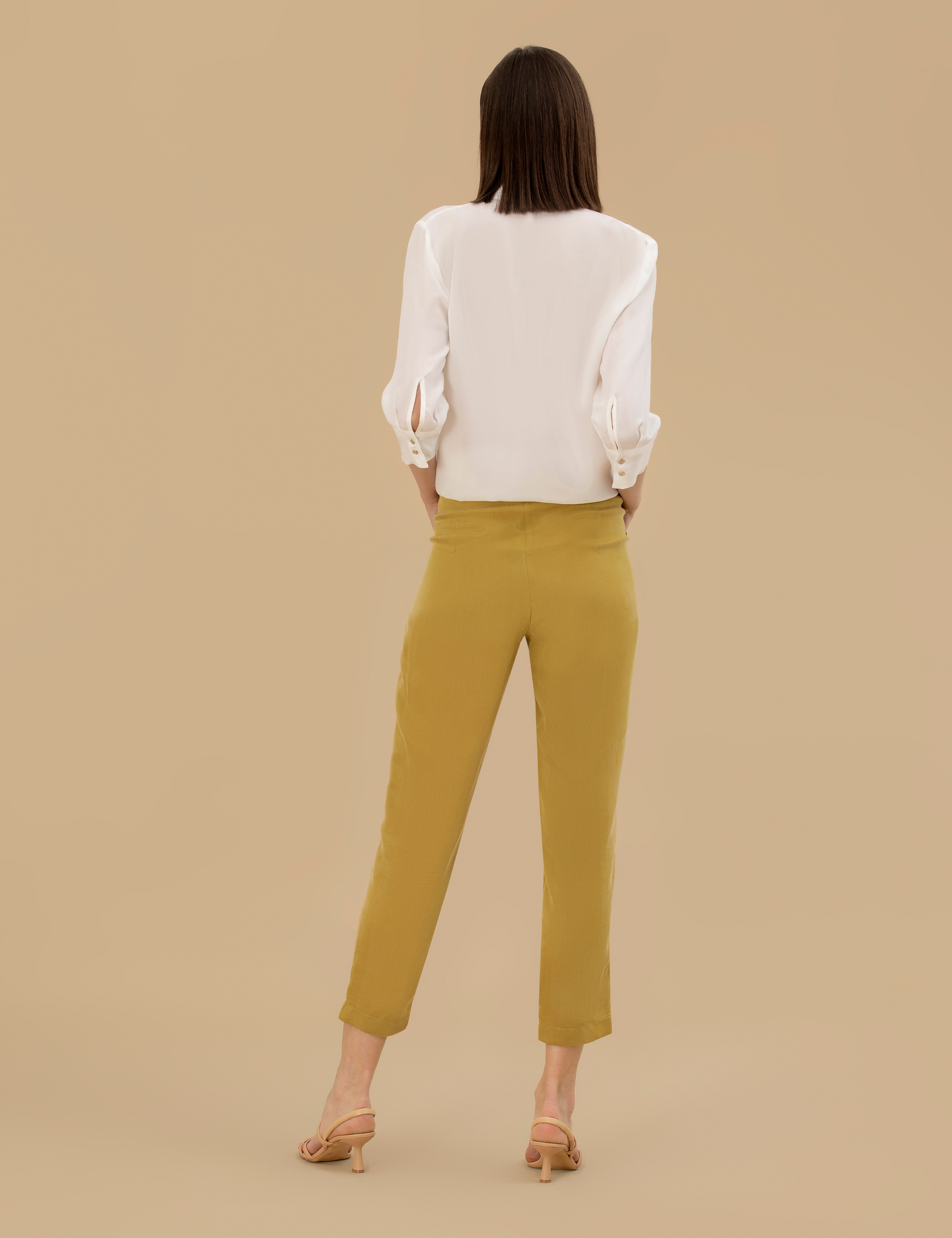 Yeşil Kupro Kumaş Pantolon - Image 4