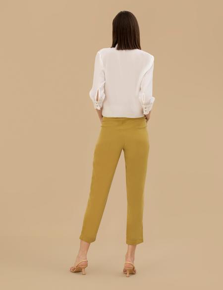 Yeşil Kupro Kumaş Pantolon - 50262597042